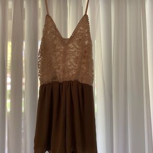 Lace spaghetti strap romper